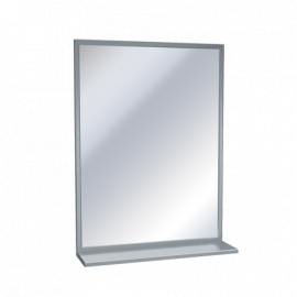 Stainless Steel, Inter-Lok Angle Frame w/ Shelf - Plate Glass - 36" W Stainless Steel, Inter-Lok Angle Frame w/ Shelf - Plate Glass - 36" W
