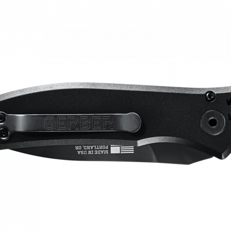 Gerber Empower Automatic Knife Serrated Edge Black Handle, Black Blade