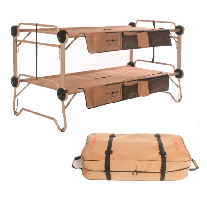 Disc-O-Bed: Arm-O-Bunk with Organizers and Outer Bag, Tan (Berry Compliant)