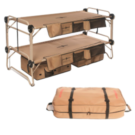 Disc-O-Bed: Arm-O-Bunk with Organizers, Outer Bag, and Footlocker, Tan (Berry Compliant)