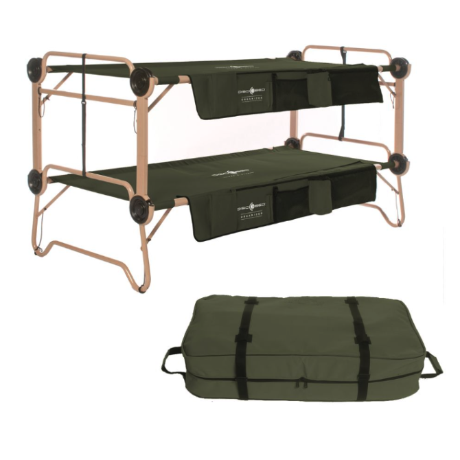 Disc-O-Bed: Arm-O-Bunk with Organizers and Outer Bag, Tan (TAA Compliant)