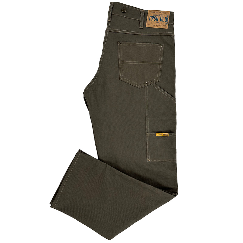 Double Knee Jeans with buttons Rigid Olive