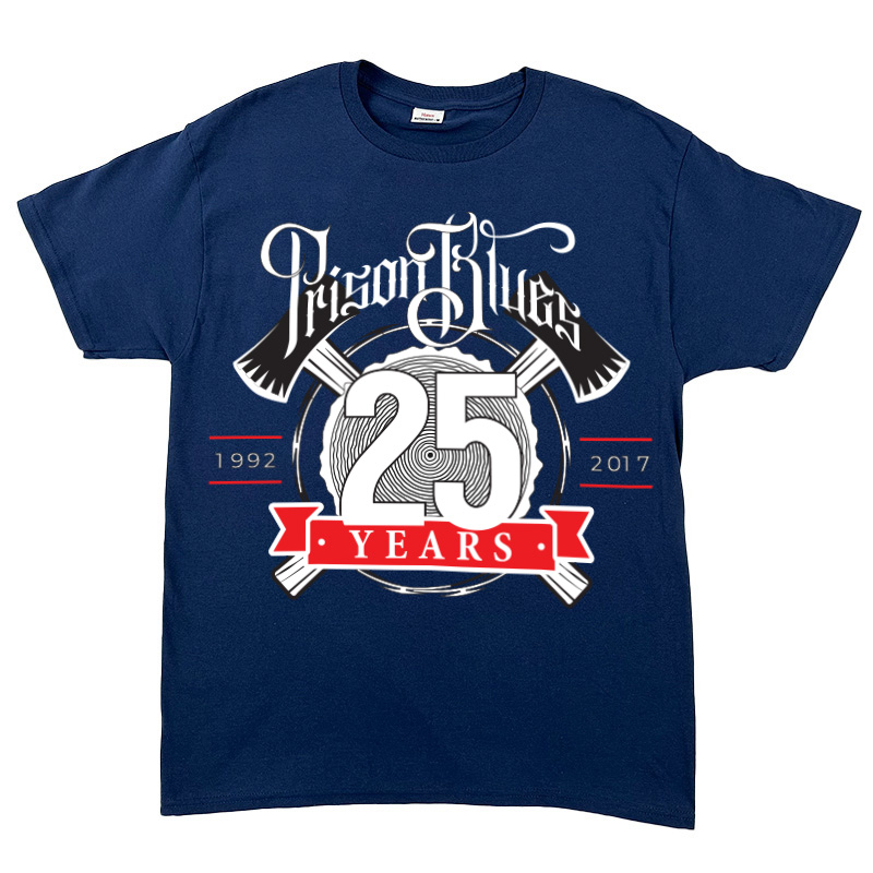 T-Shirt w/White and Scarlet Red 25th Anniversary logo