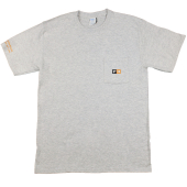 T-shirt w/Pocket and White/Black/Orange Letter Block Logo