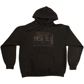 Pull Over Hooded Sweatshirt Black w/Black USA Plate Logo