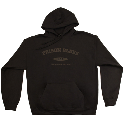 Pull Over Hooded Sweatshirt Black w/Black Varsity Logo