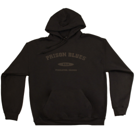 Pull Over Hooded Sweatshirt Black w/White Varsity Logo