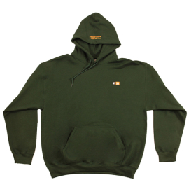 Pull Over Hooded Sweatshirt Forest Green w/White, Black, and Orange Letter Block Logo