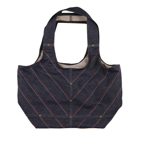 Grocery Bag Blue Denim RWB Stitching