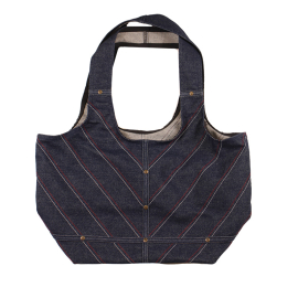 Grocery Bag Blue Denim RWB Stitching Grocery Bag Blue Denim RWB Stitching
