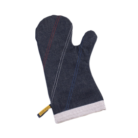 Oven Mitt Rinsed Blue with Hickory - RWB Stitching