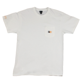 T-shirt w/Pocket and White/Black/Orange Letter Block Logo