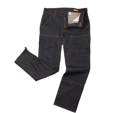 Women's Mid-Rise Double Knee Jeans w/out buttons Rinsed Blue