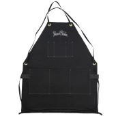 Work Apron Rinsed Black w/Cross-Back Straps - Script Logo