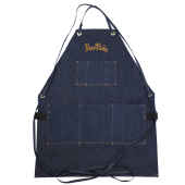 Work Apron Rinsed Blue w/Cross-Back Straps - Script Logo
