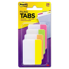 Solid Color Tabs, 1/5-Cut, Assorted Bright Colors, 2