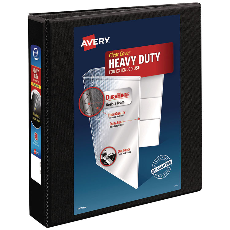Heavy-Duty Non Stick View Binder With Durahinge And Slant Rings, 3 Rings, 1.5