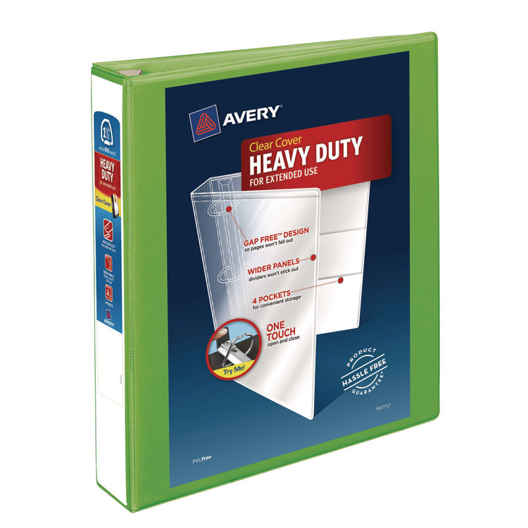 Heavy-Duty View Binder With Durahinge And One Touch Ezd Rings, 3 Rings, 1.5