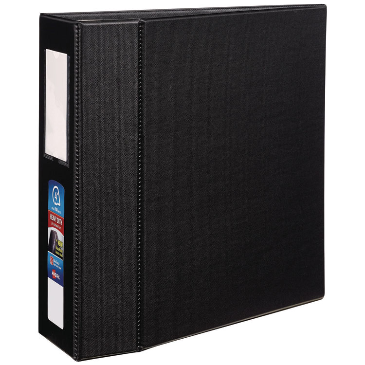 Heavy-Duty Non-View Binder With Durahinge, Three Locking One Touch Ezd Rings And Spine Label, 4
