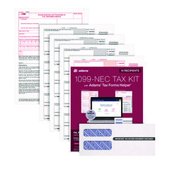 1099-NEC Online Tax Kit, Fiscal Year: 2023, Five-Part Carbonless, 8.5 x 3.66, 3 Forms/Sheet, 15 Forms Total