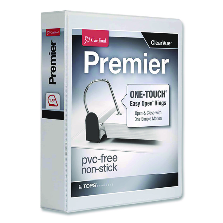 Premier Easy Open Clearvue Locking Slant-D Ring Binder, 3 Rings, 1.5