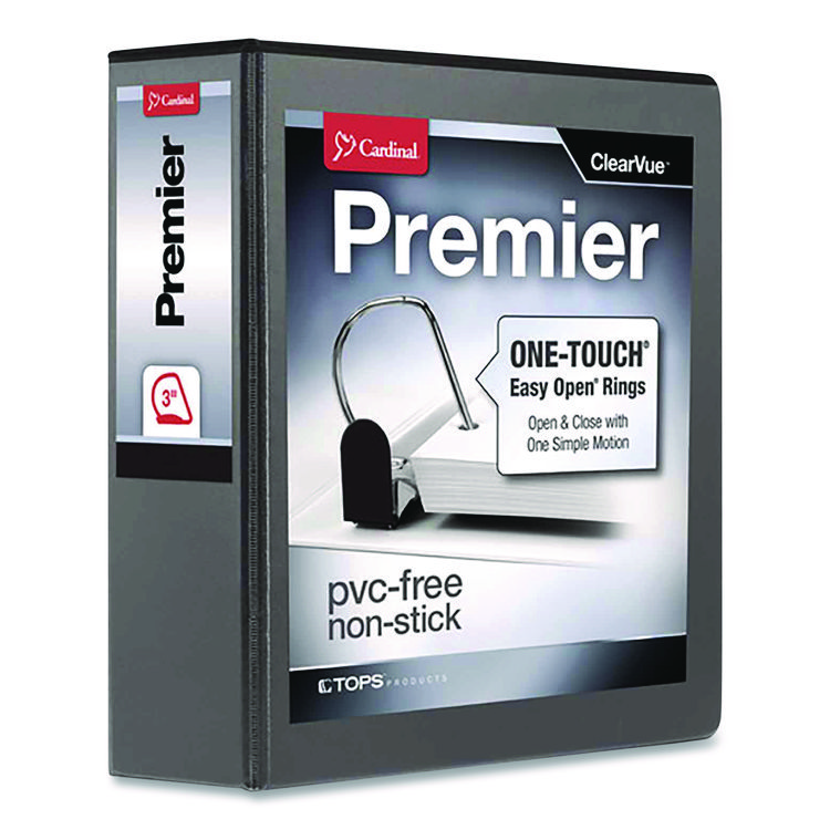 Premier Easy Open Clearvue Locking Slant-D Ring Binder, 3 Rings, 3