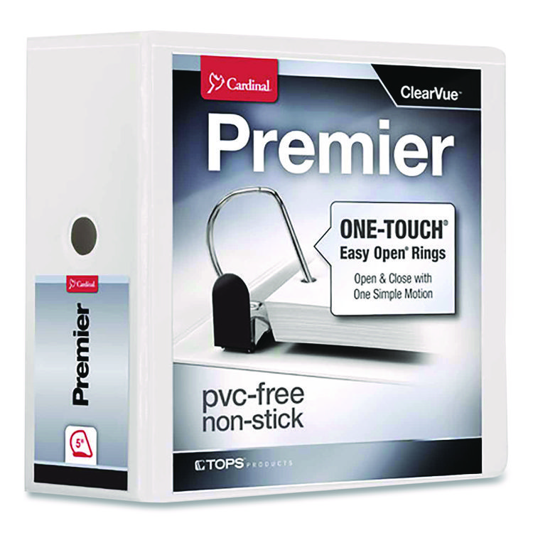 Premier Easy Open Clearvue Locking Slant-D Ring Binder, 3 Rings, 5