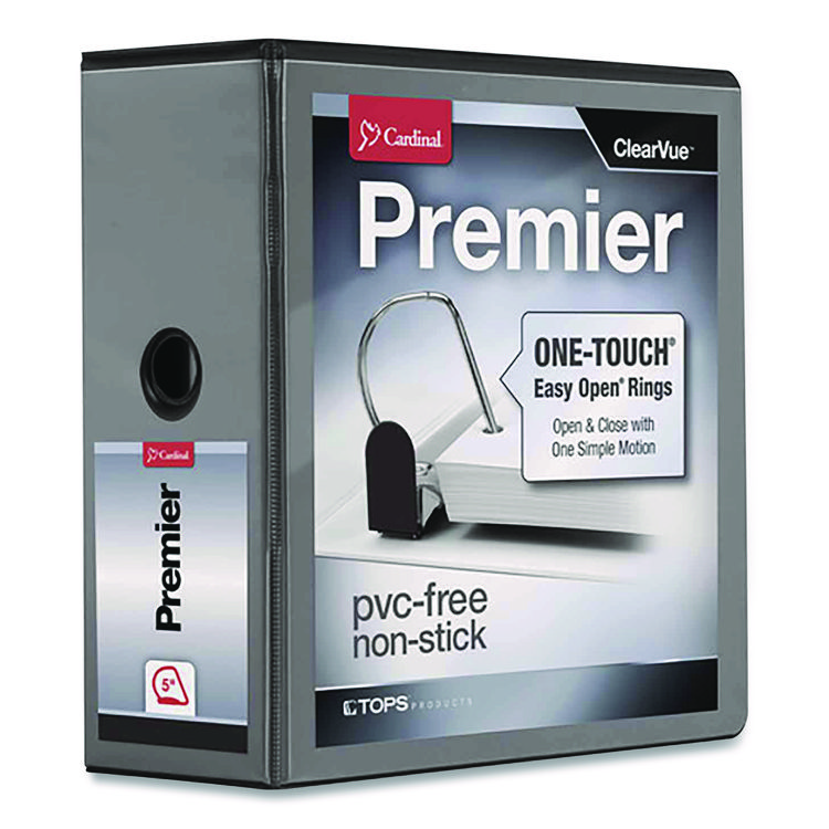 Premier Easy Open Clearvue Locking Slant-D Ring Binder, 3 Rings, 5