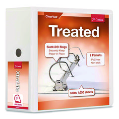 Treated Clearvue Locking Slant-D Ring Binder, 3 Rings, 5