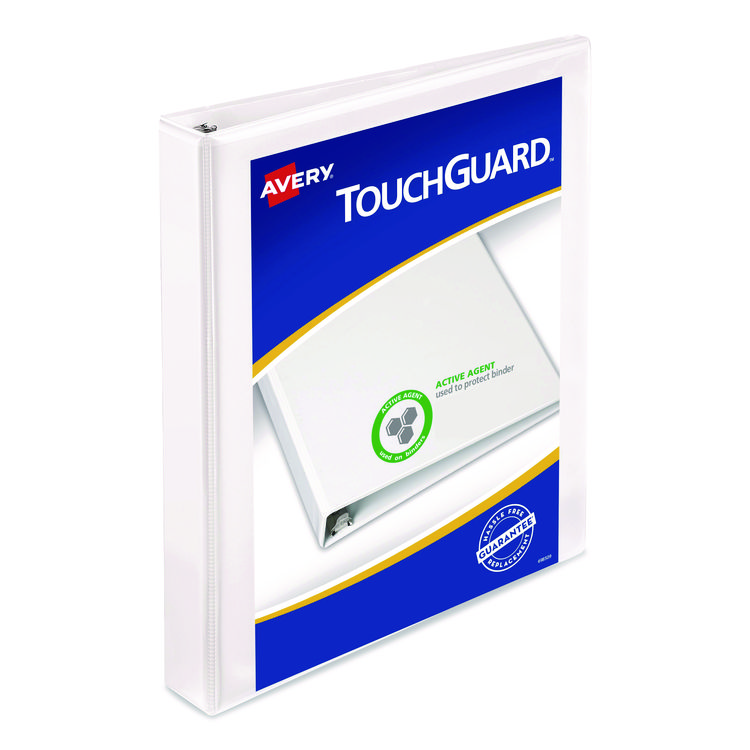 TouchGuard Protection Heavy-Duty View Binders With Slant Rings, 3 Rings, 1
