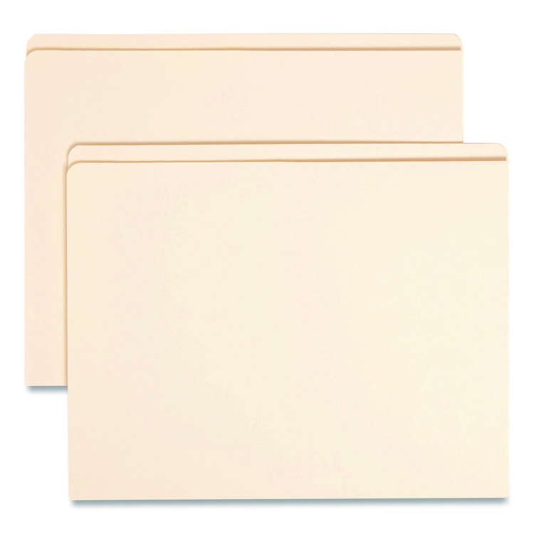 Top Tab File Folders with Inside Pocket, Straight Tabs, Letter Size, Manila, 50/Box