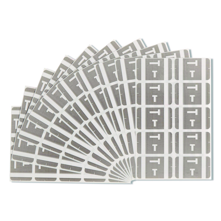 Alphaz Color-Coded Second Letter Alphabetical Labels, T, 1 X 1.63, Gray, 10/sheet, 10 Sheets/pack