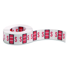 A-Z Color-Coded End Tab Filing Labels, S, 1 X 1.25, White, 500/roll