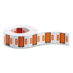 A-Z Color-Coded End Tab Filing Labels, B, 1 X 1.25, White, 500/roll