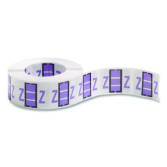 A-Z Color-Coded End Tab Filing Labels, Z, 1 X 1.25, White, 500/roll