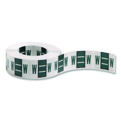 A-Z Color-Coded End Tab Filing Labels, W, 1 X 1.25, White, 500/roll