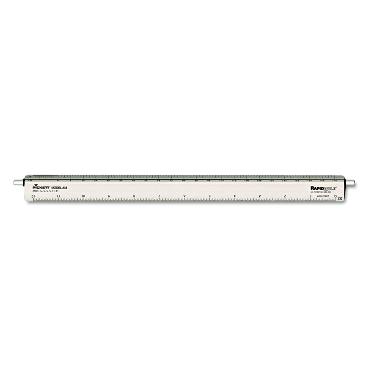 Adjustable Triangular Scale Aluminum Architects Ruler, 12