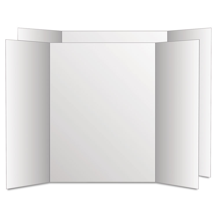Two Cool Tri-Fold Poster Board, 28 X 40, White/white, 12/carton