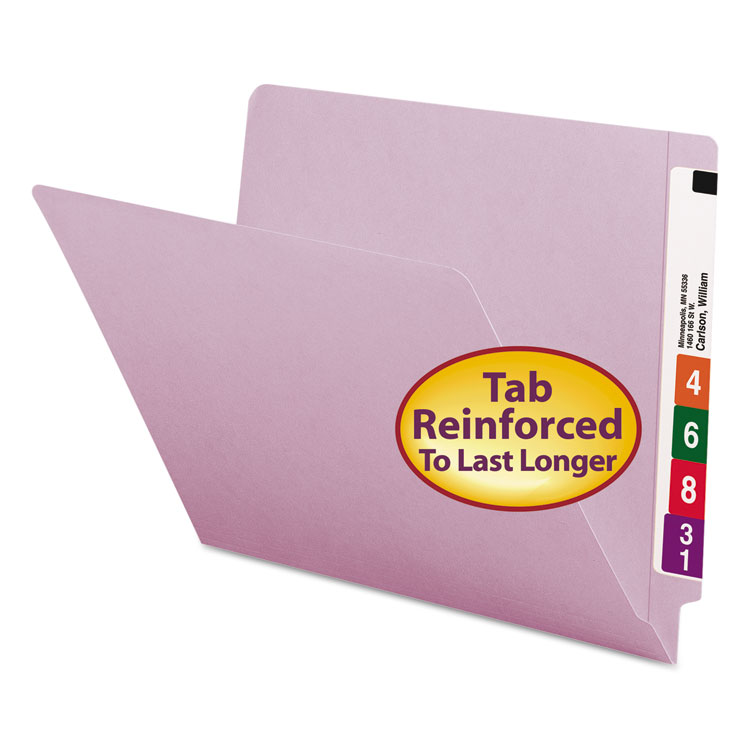 Shelf-Master Reinforced End Tab Colored Folders, Straight Tabs, Letter Size, 0.75