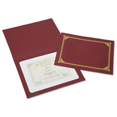 SKILCRAFT Gold Foil Document Cover, 12.5 x 9.75, Burgundy, 6/Pack