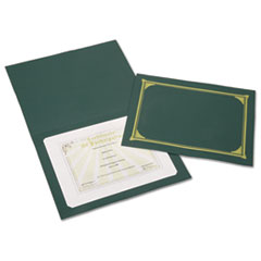 SKILCRAFT Gold Foil Document Cover, 12.5 x 9.75, Green, 6/Pack