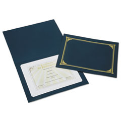 SKILCRAFT Gold Foil Document Cover, 12.5 x 9.75, Blue, 5/Pack