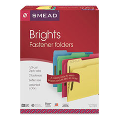 Top Tab Colored Fastener Folders, 0.75