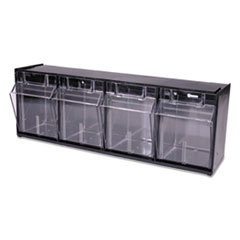 Tilt Bin Interlocking Multi-Bin Storage Organizer, 4 Sections, 23.63