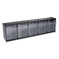 Tilt Bin Interlocking Multi-Bin Storage Organizer, 5 Sections, 23.63