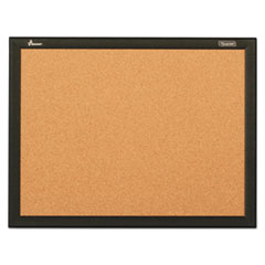 SKILCRAFT Cork Board, 48 x 36, Natural Tan Surface, Black Aluminum Frame