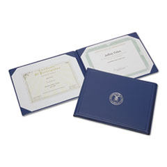 SKILCRAFT Award Certificate Binder, 8.5 x 11, Air Force Seal, Blue/Silver