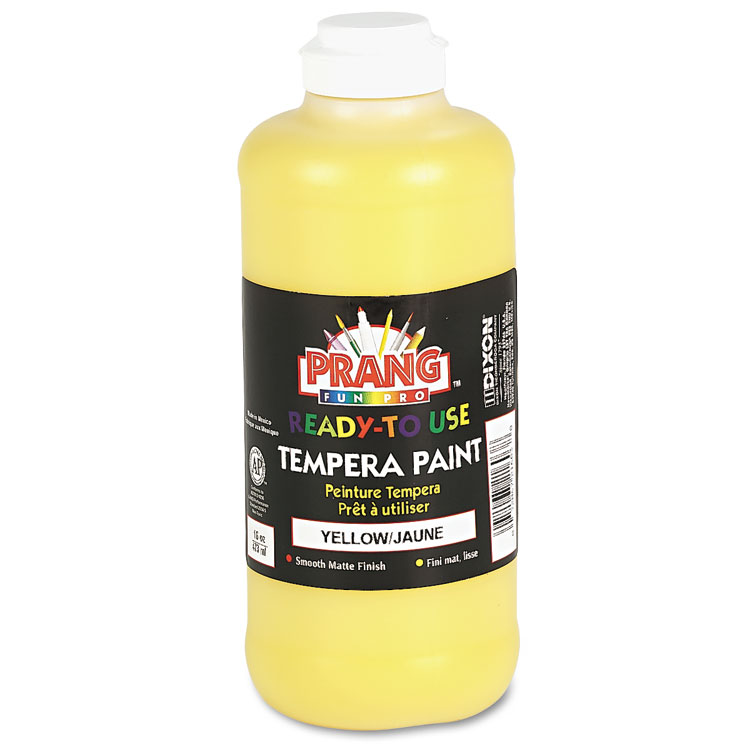 Ready-To-Use Tempera Paint, Yellow, 16 Oz Dispenser-Cap Bottle