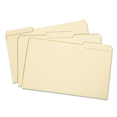 SKILCRAFT Manila File Folder, 1/3-Cut Tabs: Assorted, Legal Size, 0.75