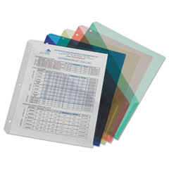 SKILCRAFT Poly Three-Ring Slash-style File Jacket, 3-Hole Punched, Letter Size, Assorted Colors, 5/Pack